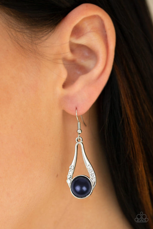 Paparazzi Earring ~ HEADLINER Over Heels - Blue
