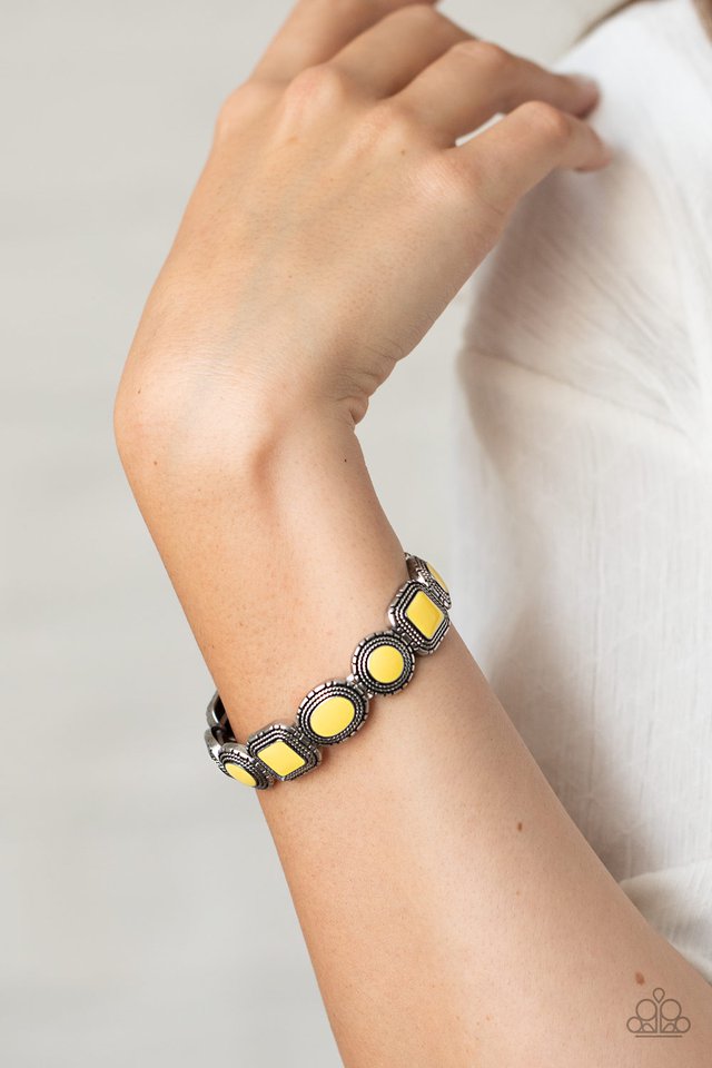 Paparazzi Bracelet ~ Vividly Vintage - Yellow