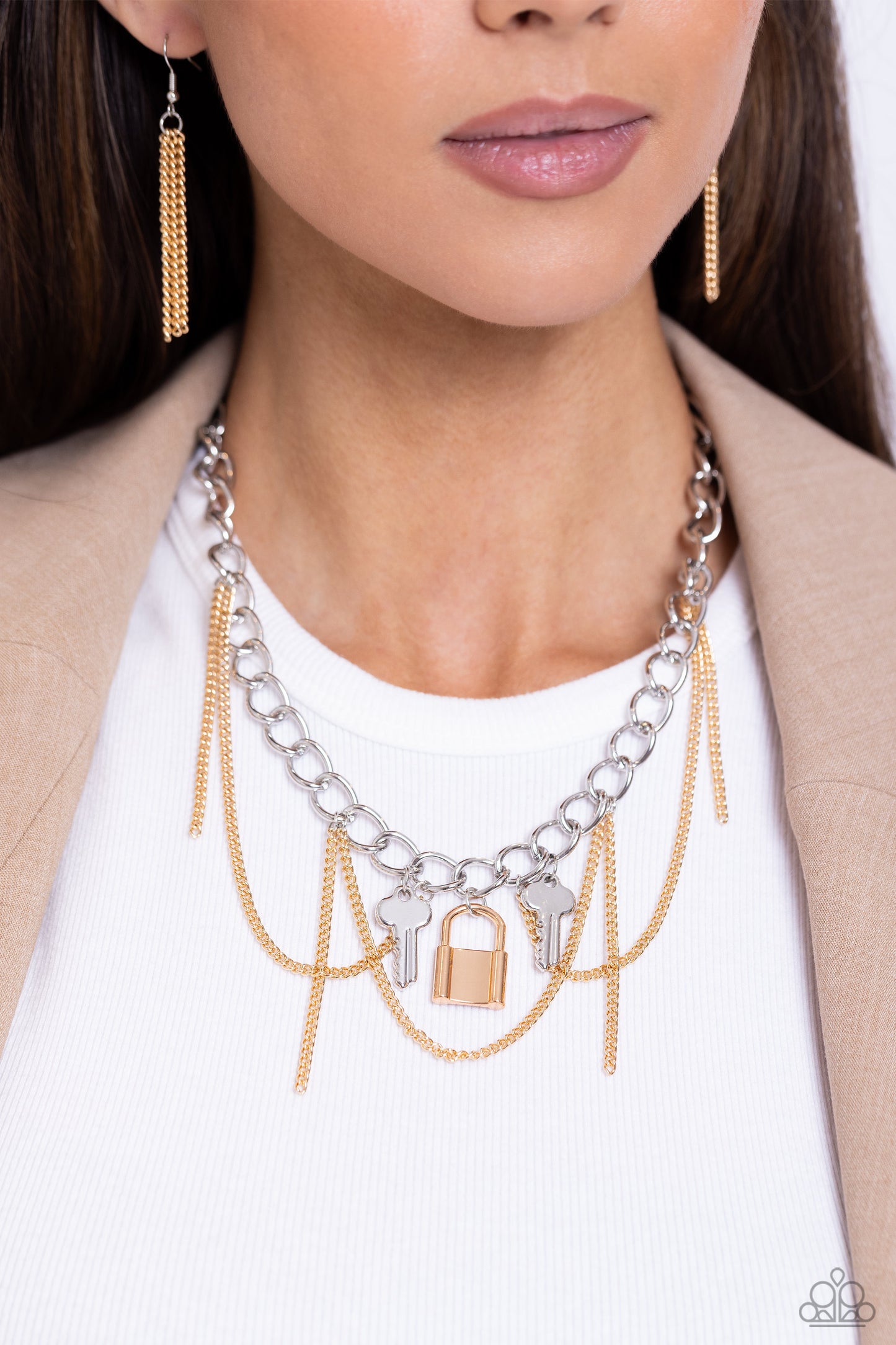 Against the LOCK - Multi necklace & Watch the LOCK - Multi $16 set