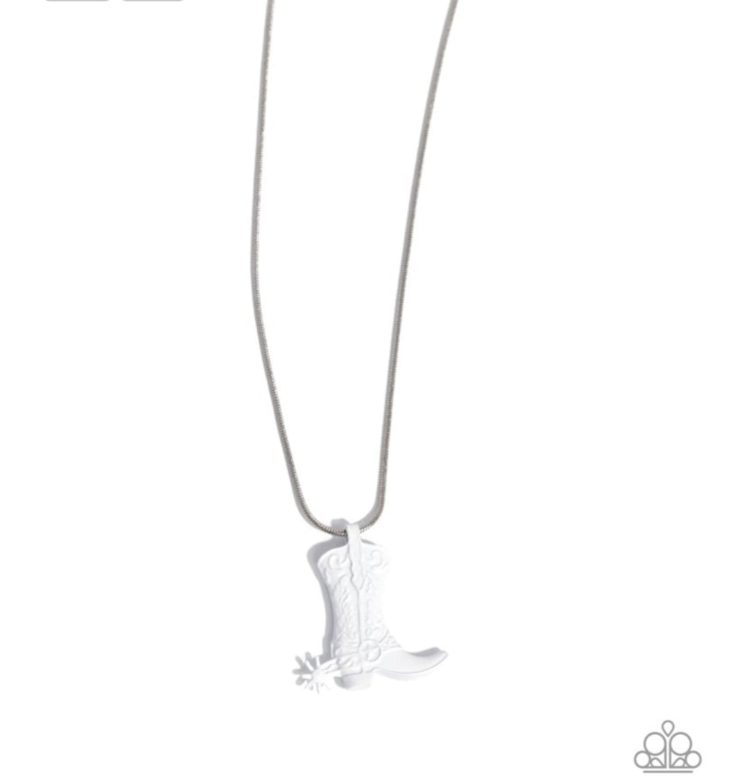 Necklace: "Boot Scootin' Bravado - White Bracelet: "Western Waltz - White"