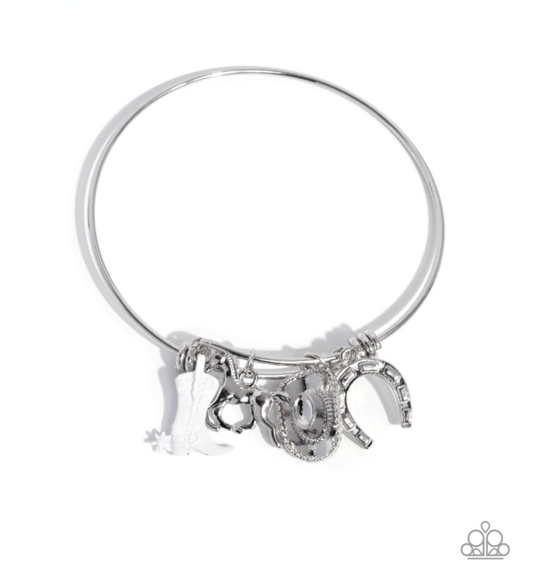 Necklace: "Boot Scootin' Bravado - White Bracelet: "Western Waltz - White"