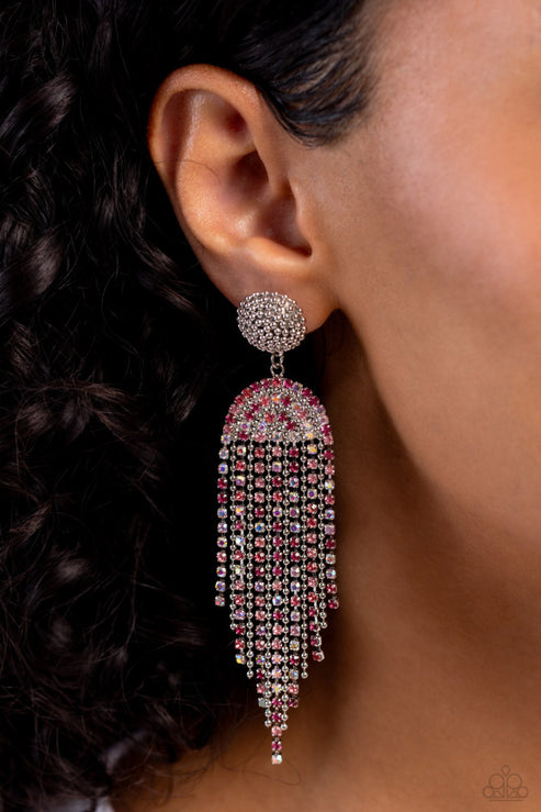 Paparazzi ♥ A Toast To You - Pink ♥ Post Earrings
