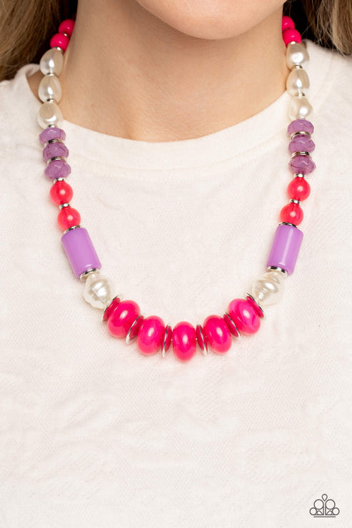 Paparazzi  A SHEEN Slate - Pink  Necklace